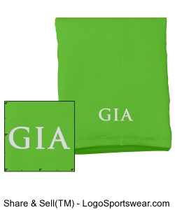 Velour Beach Towel - Bright Lime (Embroidered) Design Zoom